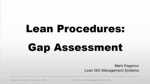 Quality Management Systems Gap Assessment | Discover How to Create Lean Procedures | ISO 9001