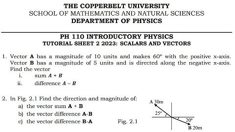 vectors and Scalers (Vector addition and subtraction) #Copperbelt_University #physics #Phy110