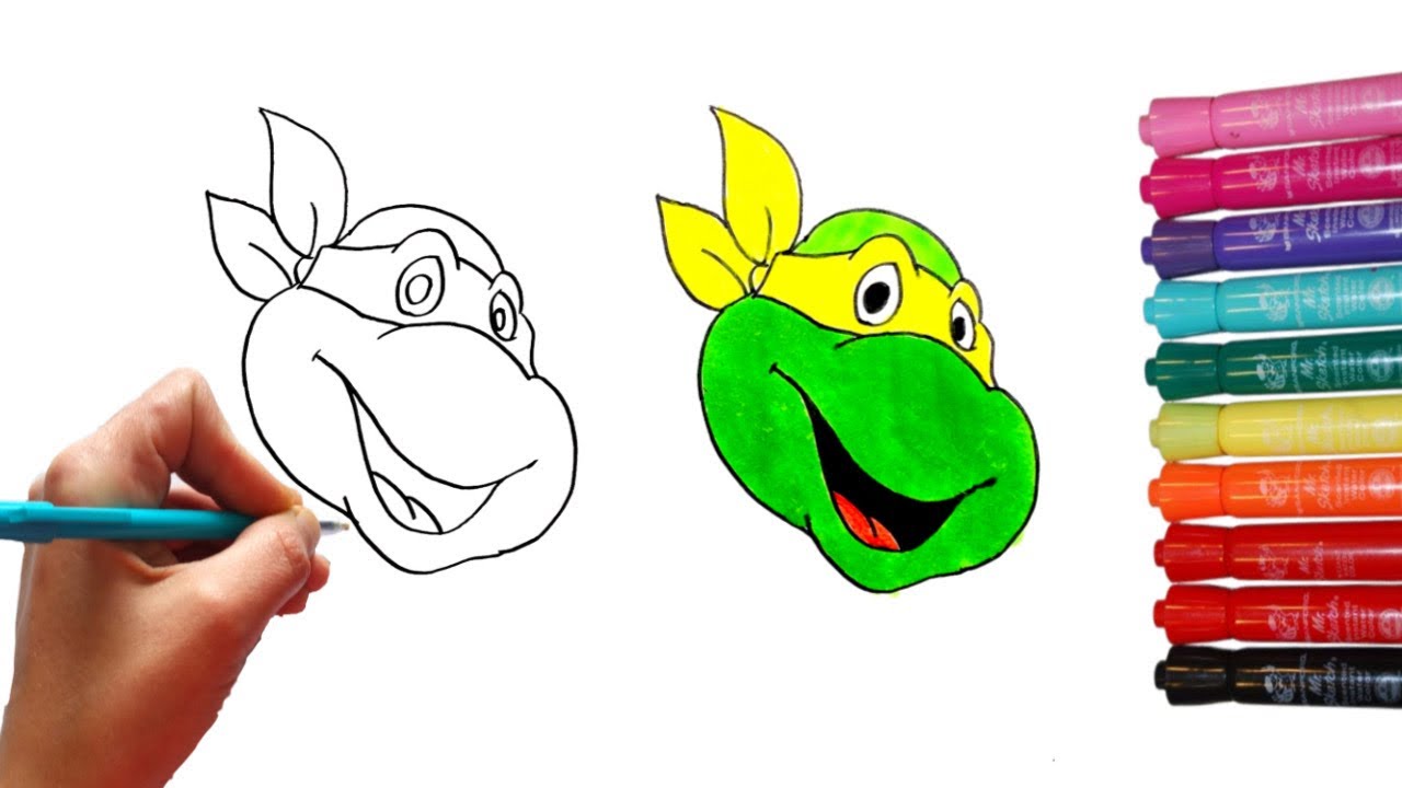 How to Draw TMNT | How to Colour in TMNT | Cartoon Character - YouTube