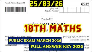 10Th Maths Public Exam 2026 Answer Key 10Th Maths Public Exam Answer Key 2026