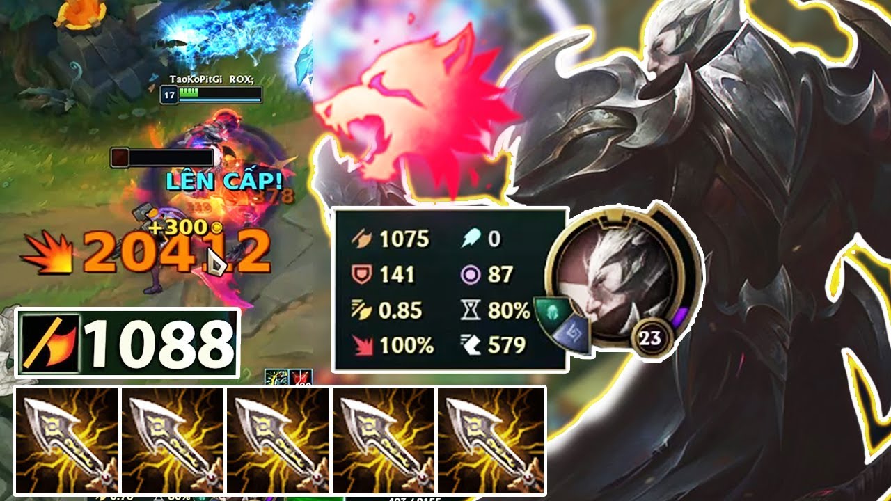 TEAM BẠN KHÓC THÉT VỚI DARIUS X6 VÔ CỰC KIẾM (1088 DAME ) | 1 W = 1 TỶ DAME TẠI CHẾ ĐỘ URF