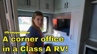 Dedicated office in a Fleetwood Class A RV