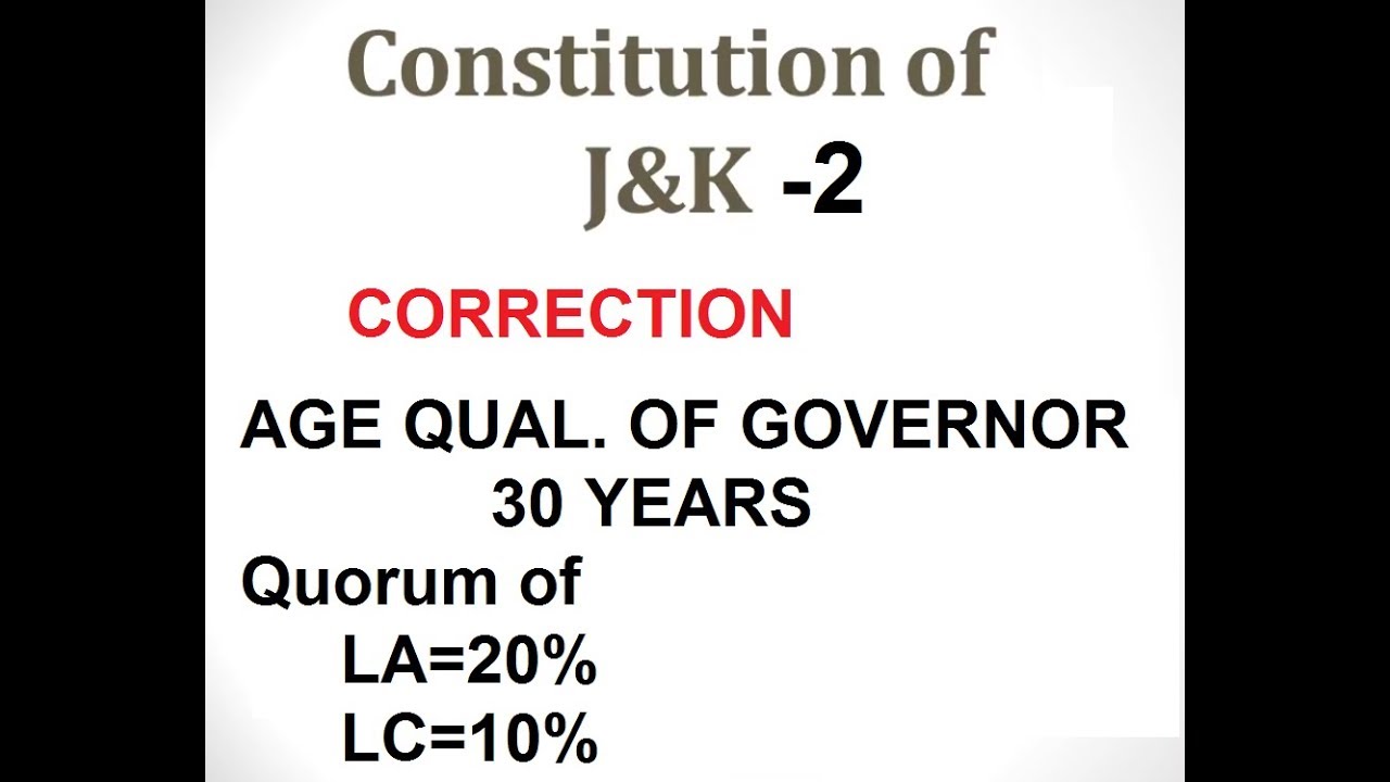 Constitution of J&K Part   2