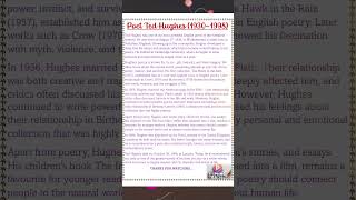 🦅✨ Poet Ted Hughes (1930–1998) | The Voice of Nature and Power | Typiing Teach 🌍📖