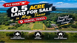Fly Over - 0.5  acre land for sale in May, Texas [76423]