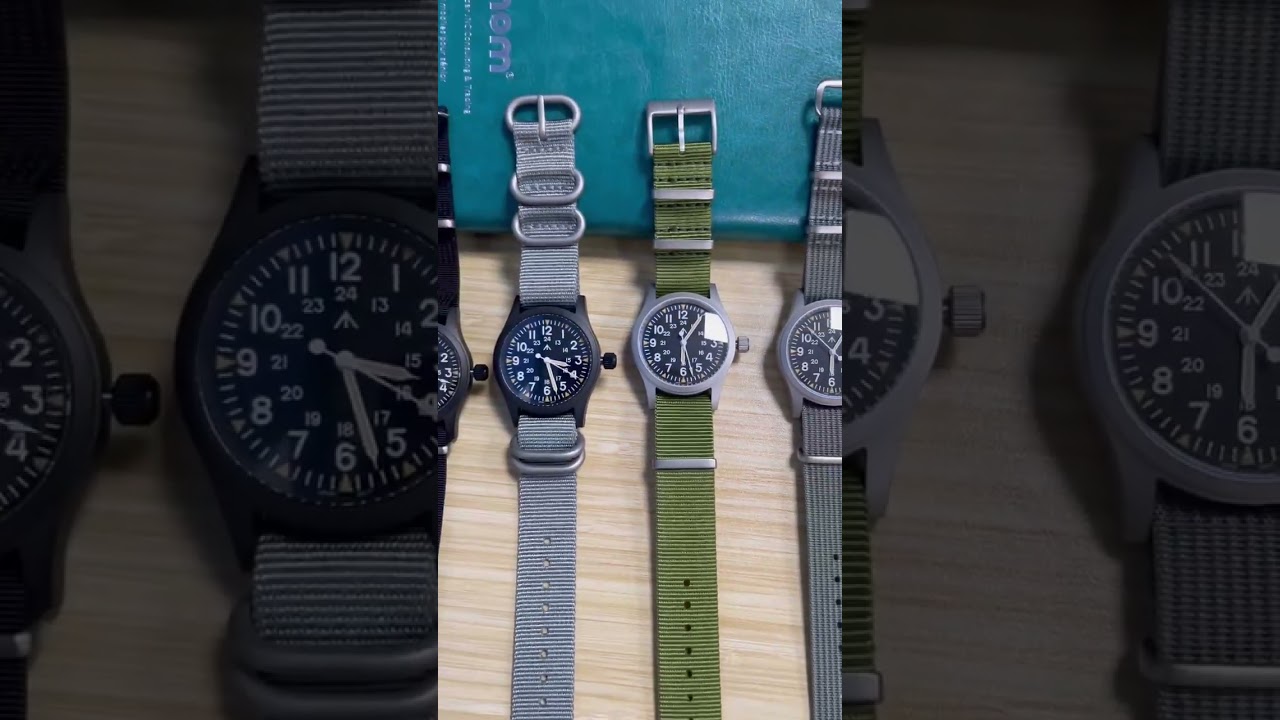 Militado 38mm Field Military Watch ML05 ， new color released , with different strap combo