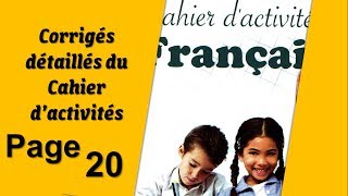 Corrigés détaillés du Cahier d’activités │Page 20│5ém AP│2019-2020