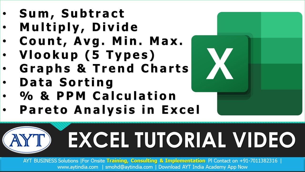 Full Course Excel Tutorial Video in Hindi - Part 1|| Excel for Students ...