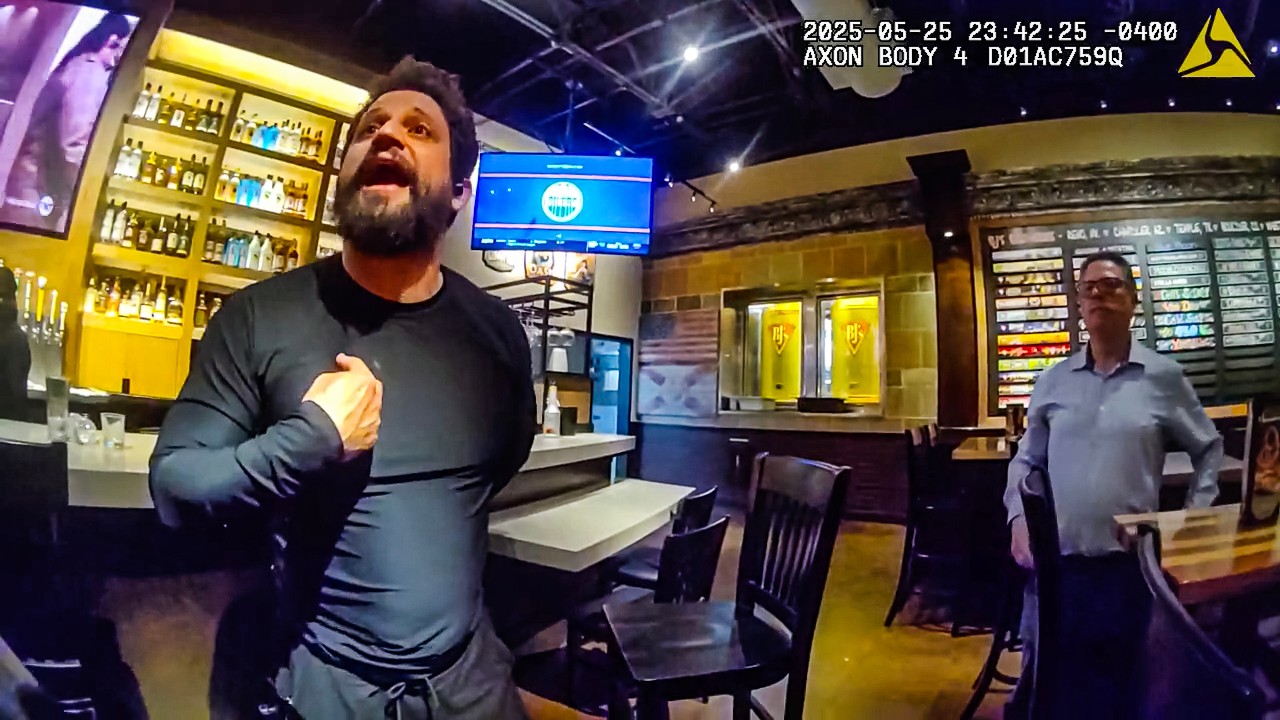Police Surprise a Man Who Refuses to Leave the Bar