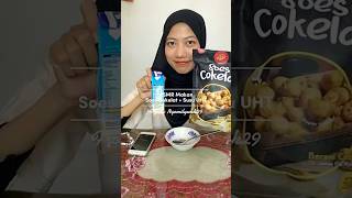 makan soes coklat + susu uht😍💯 #asmreating #soes #kuesoes #soescoklat #cemilan