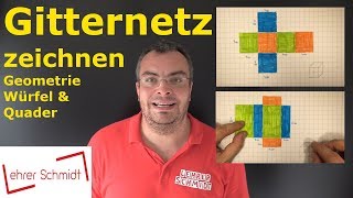 Gitternetz Zeichnen Würfel Quader Mathematik - Einfach Erklärt Lehrerschmidt