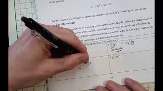 CBC MTH 1501 2.5 Example #1 Implicit Differentiation