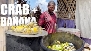 Jamaican Street Food in Portland | Spicy Crab &amp; Banana Outdoor Cooking