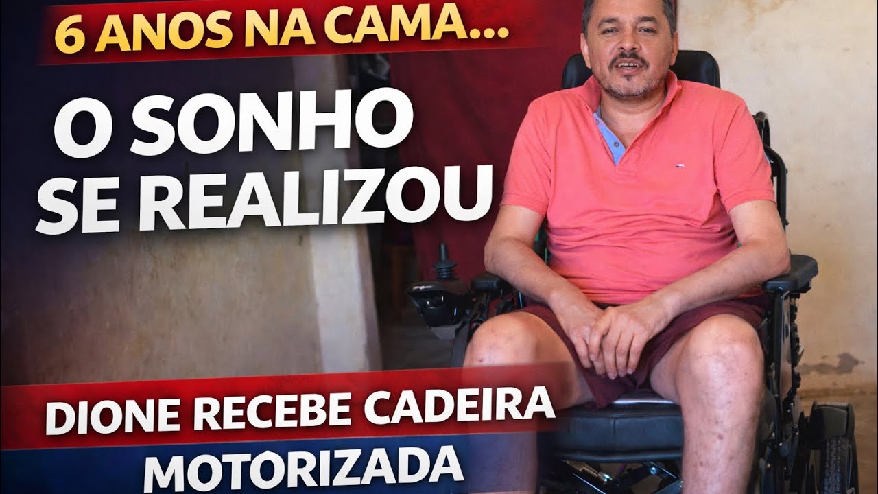 Depois de 6 anos na cama, Dione recebe cadeira motorizada e volta a ter esperança