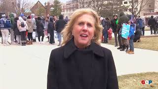 Sen. LaSata speaks at right to life rally at the Michigan State Capitol