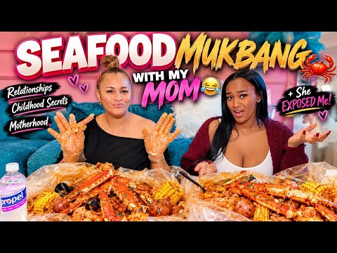 SEAFOOD MUKBANG WITH MY MOM 🦀 | Relationships, Childhood Secrets, Motherhood + She EXPOSED Me!