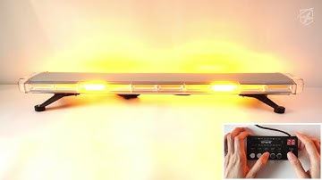Xprite Amber 88 LED 47" COB LED Rooftop Strobe Light Bar with 28 Modes and Mounting Base Display2019