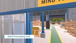 Steel Mill Processing Plant Virtual Reality Simulations, VR Training, EOT Crane Operations
