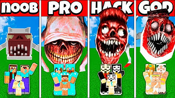 Minecraft Battle: FAMILY BRIDGE WORM HOUSE BUILD CHALLENGE NOOB vs PRO vs HACKER vs GOD - Animation