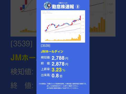 【2025年7月30日】初動ちゃんの動意株速報