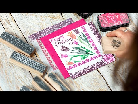 Handmade Birthday Card using Rubber Stamps! - Card making, Stamping Tutorial