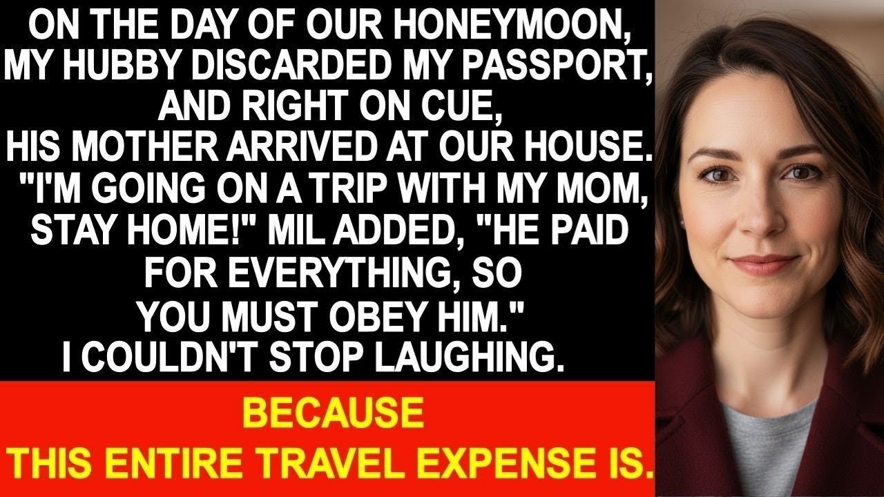 On the day of our honeymoon, my hubby demanded, "I won't go with you, but go with Mom.