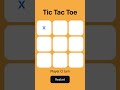 🎮 Tic Tac Toe Game 🔥A simple yet fun project built using web technologies.#tictactoe #coding