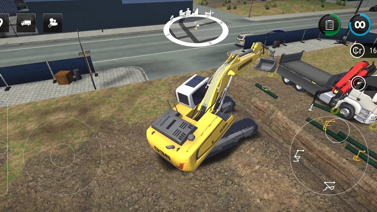 Hee! Crank work with Excavator at Assembly Building With paved