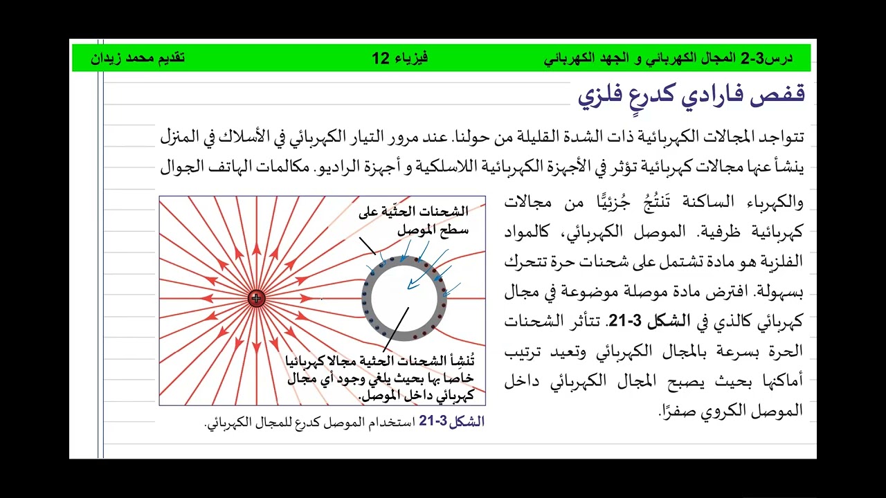 درس 3-2 قفص فارادي كدرع فلزي - فيزياء 12 علمي