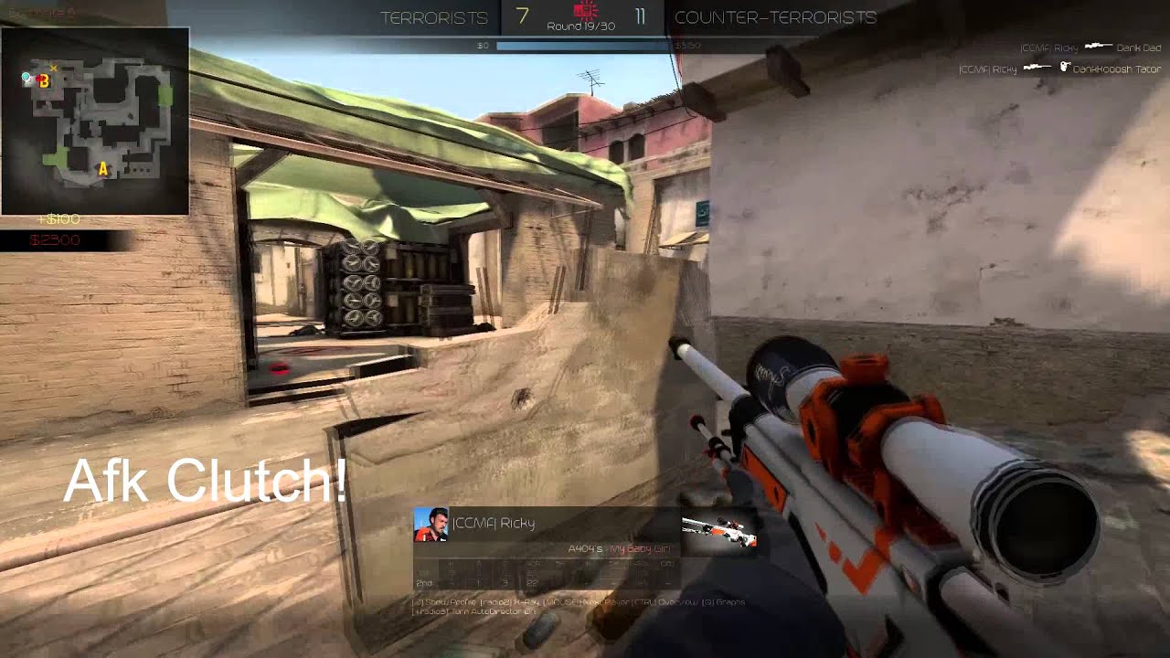 CS:GO AFK CLUTCH! by Ricky - YouTube
