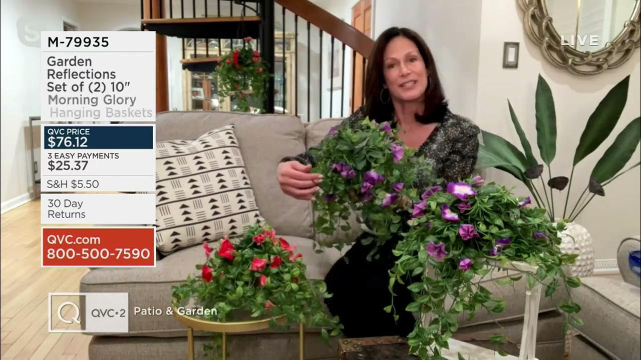 Garden Reflections Set of (2) 10" Morning Glory Hanging Baskets on QVC
