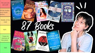 tier ranking EVERY book on my bookshelves