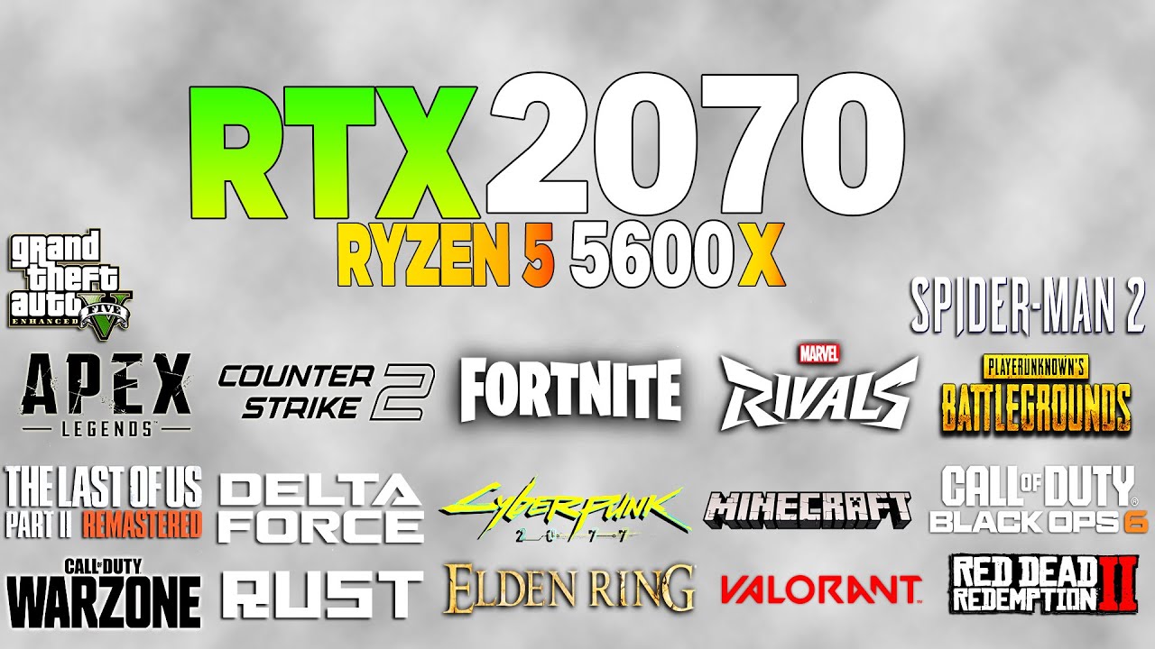 RTX 2070 + Ryzen 5 5600x - Test in 18 Games - YouTube