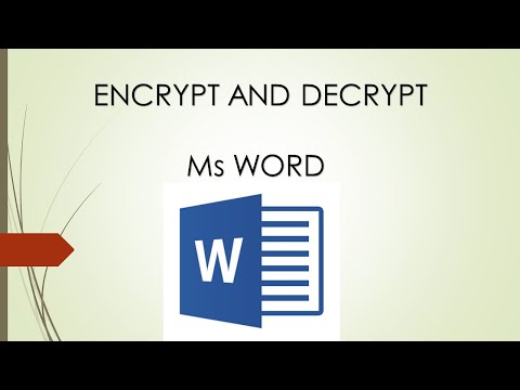 How to Encrypt and Decrypt documents in Microsoft word