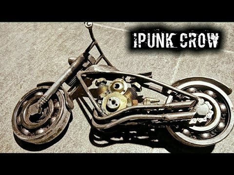cara membuat miniatur motor Harley Davidson dari besi bekas 