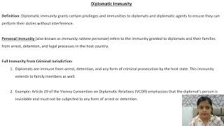 Diplomatic Immunity and Privileges under International Law
