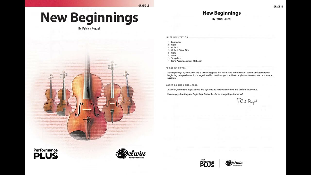 New Beginnings, by Patrick Roszell – Score & Sound