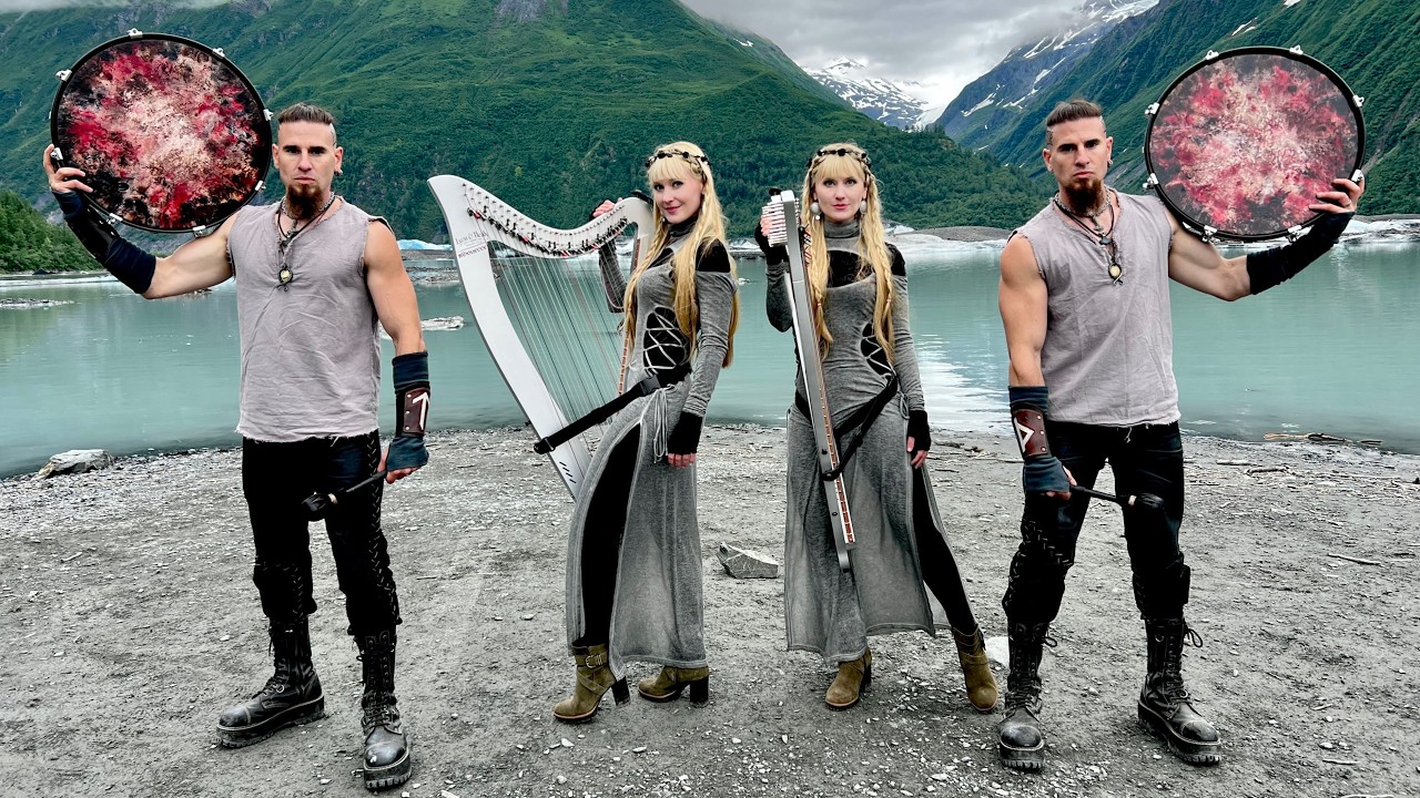 SPIRIT OF THE MIST (Harp Twins + @volfgangtwins) Original song at mystical glacier lake