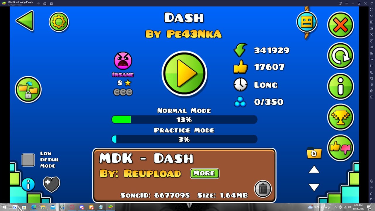 Attempting to beat Dash 2.2 level in Geometry Dash | Kolz - YouTube