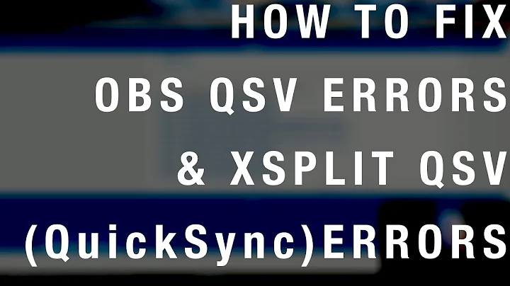 QUICKSYNC IS BROKEN HERE'S HOW YOU CAN FIX IT