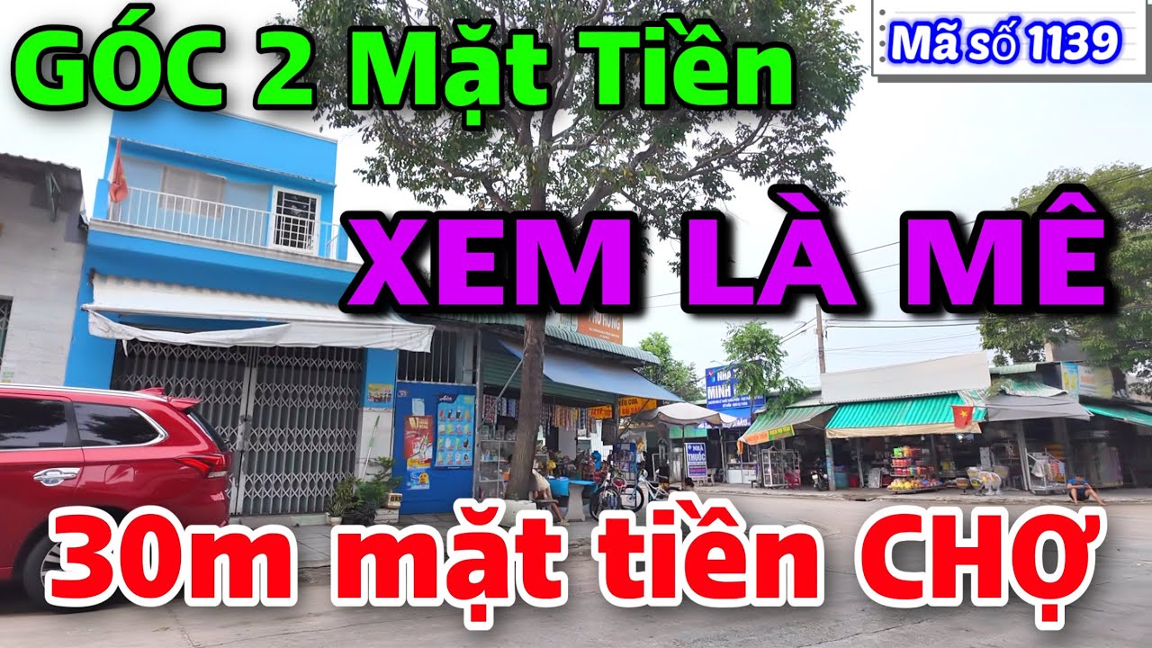 XEM LÀ MÊ. 30 mét GÓC 2 MẶT TIỀN ngay CHỢ nằm Trên TRỤC CHÍNH KDC, sổ hồng Thổ Cư 100%