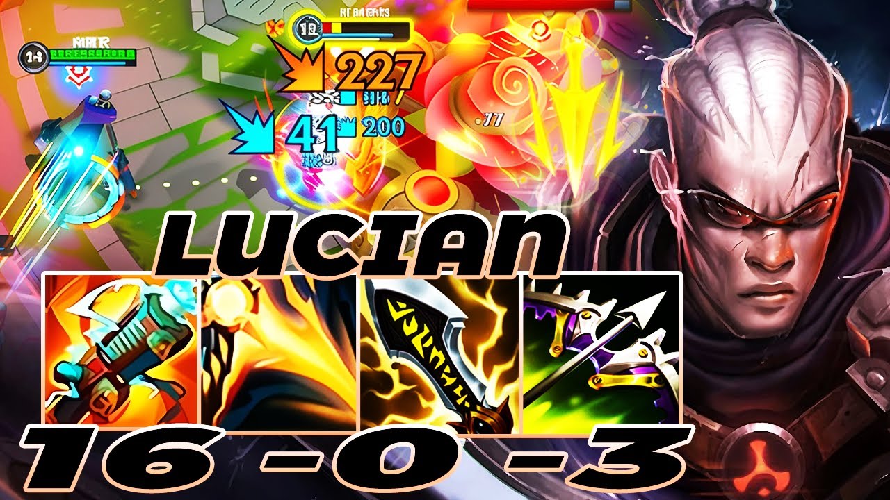 WILD RIFT LUCIAN ADC GAMEPLAY | 16 -0 -3 MVP | LUCIAN BUILD RUNES