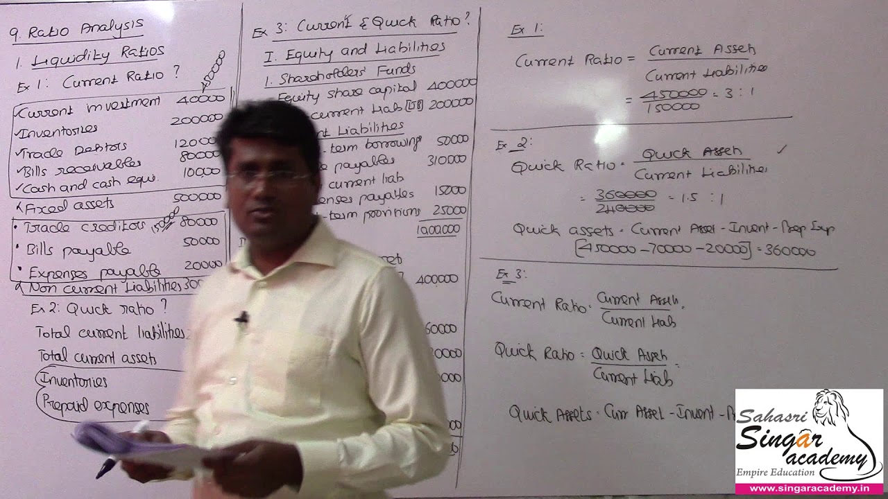09.14. Ratio Analysis Liquidity Ratio Exercises 1, 2 & 3 YouTube