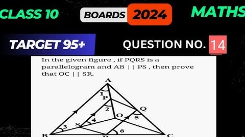 In the given figure , if PQRS is a parallelogram and AB || PS , prove that OC Parallel SR