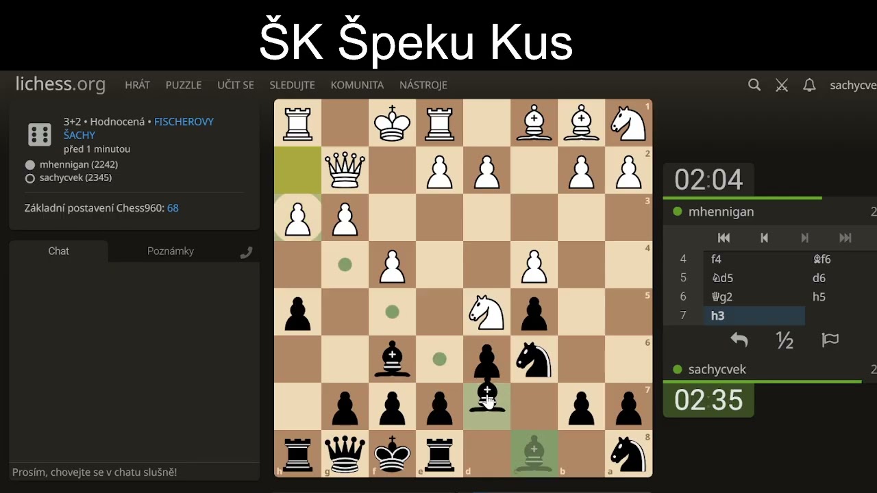 Neuvěřitelné Fišerky na ŠK ŠK. Mohl jsem po 3 tazích stát na výhru (!)