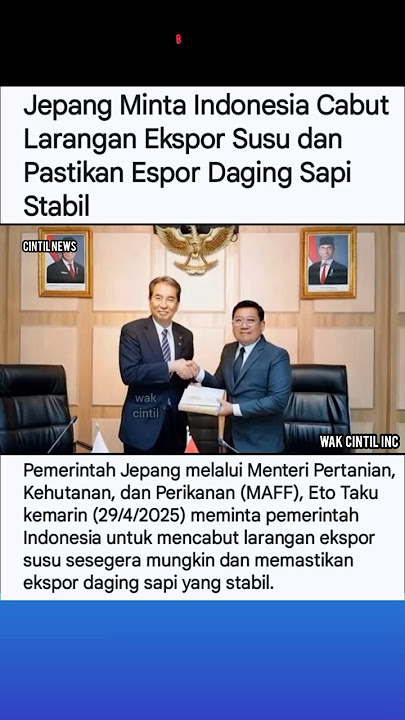 JEPANG MINTA INDONESIA CABUT LARANGAN EKSPOR SUSU #shortsvideo