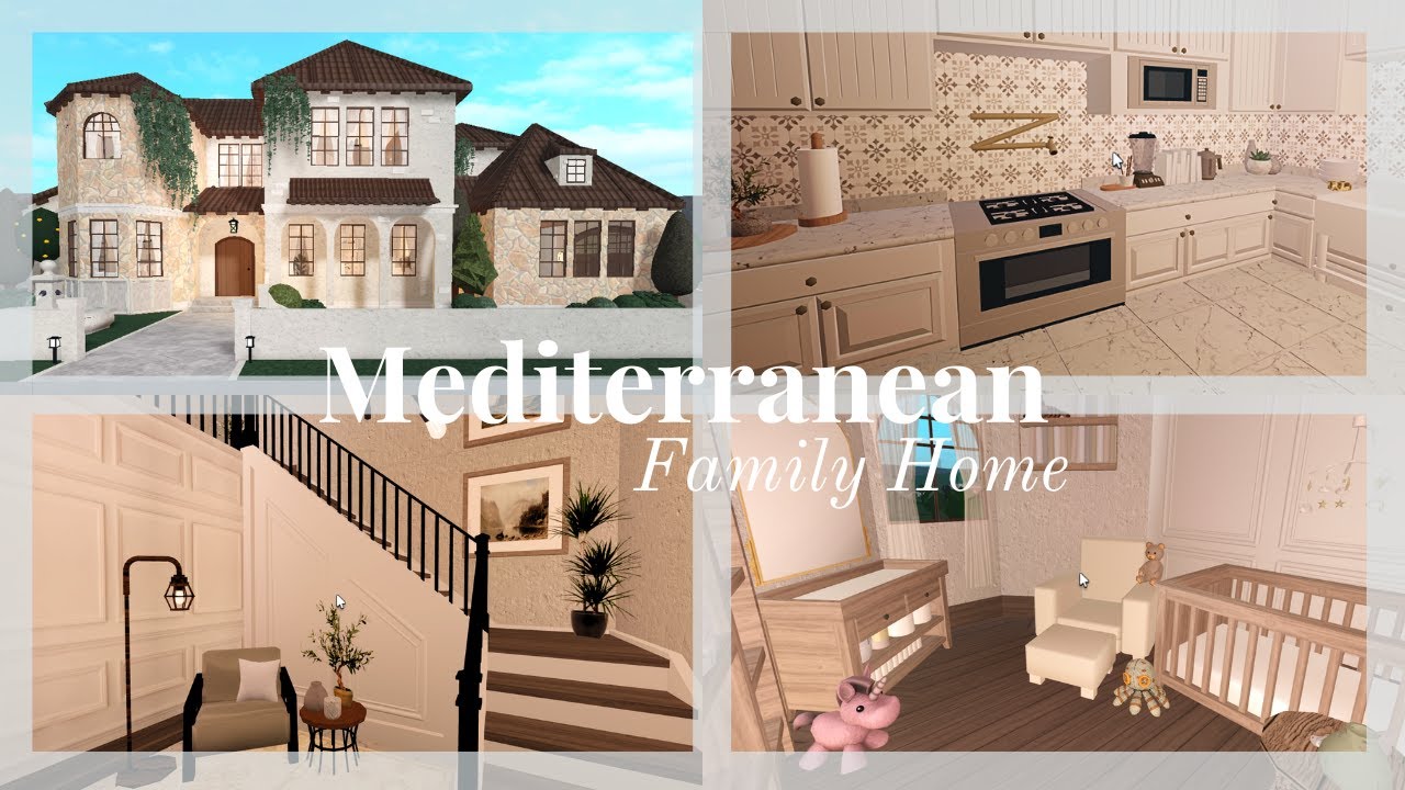 Mediterranean Family House | Interior | BLOXBURG Speedbuilds - YouTube