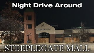 Night Drive Around Steeplegate Mall With Reverb Music - Concord NH