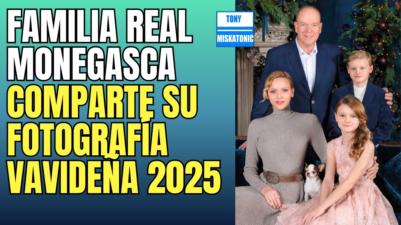 ALBERTO II Y CHARLENE DE MÓNACO, COMPARTEN SU FOTO FAMILIAR NAVIDEÑA 2025. PERRITO CHIHUAHUA EXTRA.