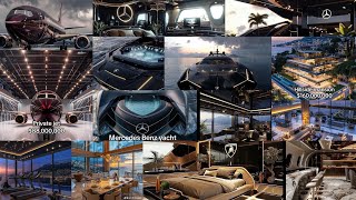 Mercedes Benz Yacht X Hillside mansion X Private jet#luxury #privatejet#mercedesbenz